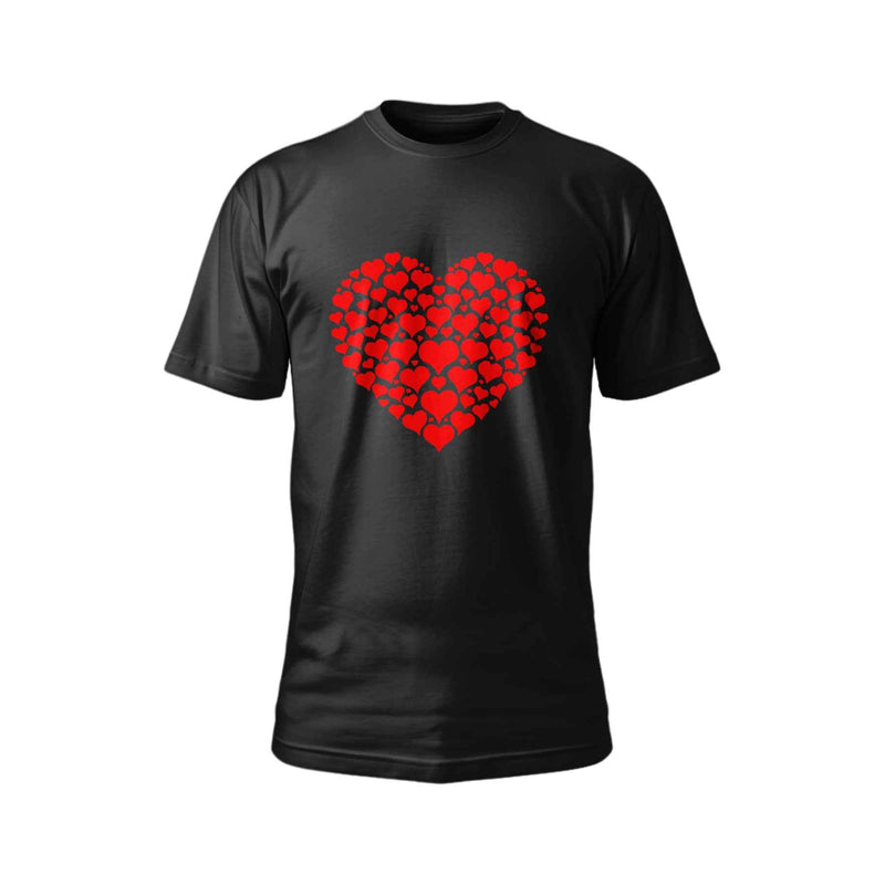 Black T-Shirt with Red Heart Design – Trendy & Stylish Tee