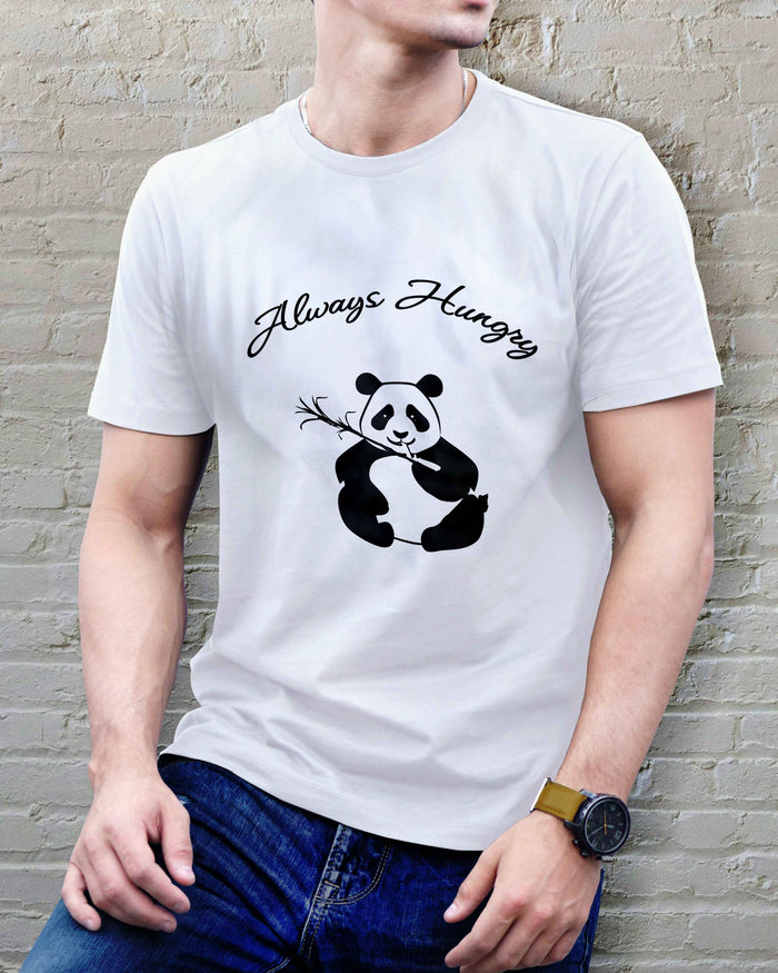 Graphic Panda Tee  Always Hungry T-Shirt Unisex Cotton Tee  Casual Everyday Style - urban360