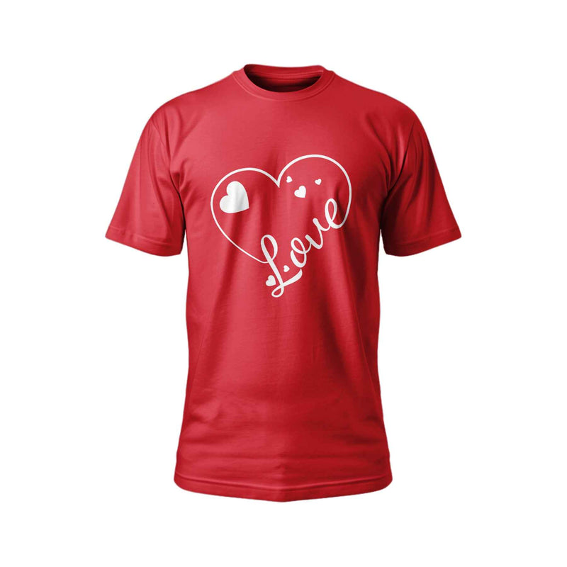 Love Heart T-Shirt – Black & Red Romantic Graphic Tee