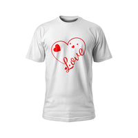 Love Heart T-Shirt – Black & Red Romantic Graphic Tee