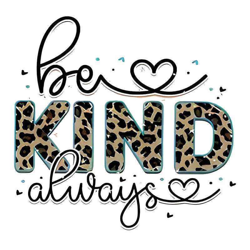 Stylish Trendy 'Be Kind Always' Leopard Print T-Shirt: Fashion Meets Positivity!