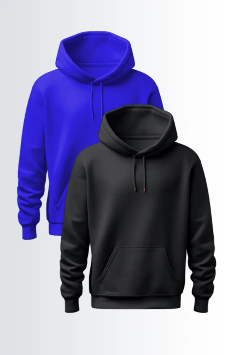 Warm Winter Hoodie pack of 2 Black & Royal Blue My Store