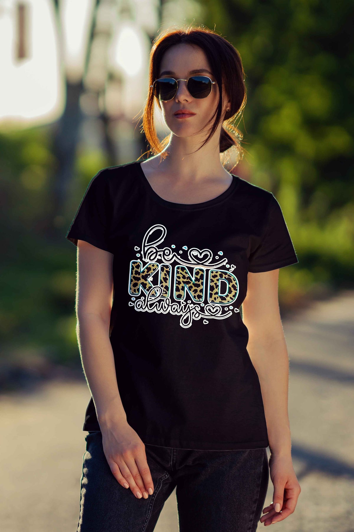 Stylish Trendy 'Be Kind Always' Leopard Print T-Shirt: Fashion Meets Positivity! - Urban360