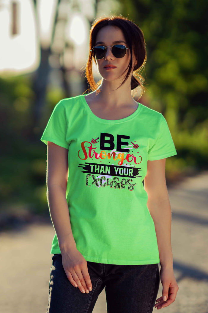 Empower Your Day with Motivational Print T-Shirts: Be Stronger Than Your Excuses - Urban360