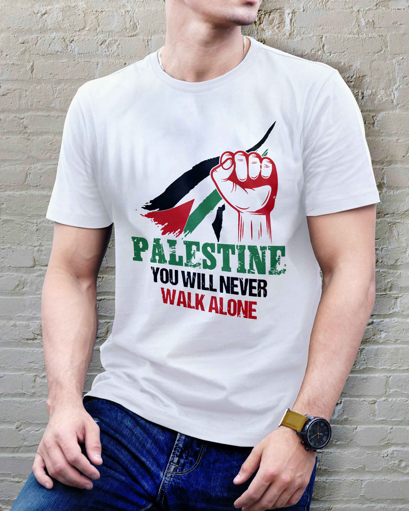 Palestine T-Shirt Unisex Cotton Tee | You Will Never Walk Alone Design - urban360