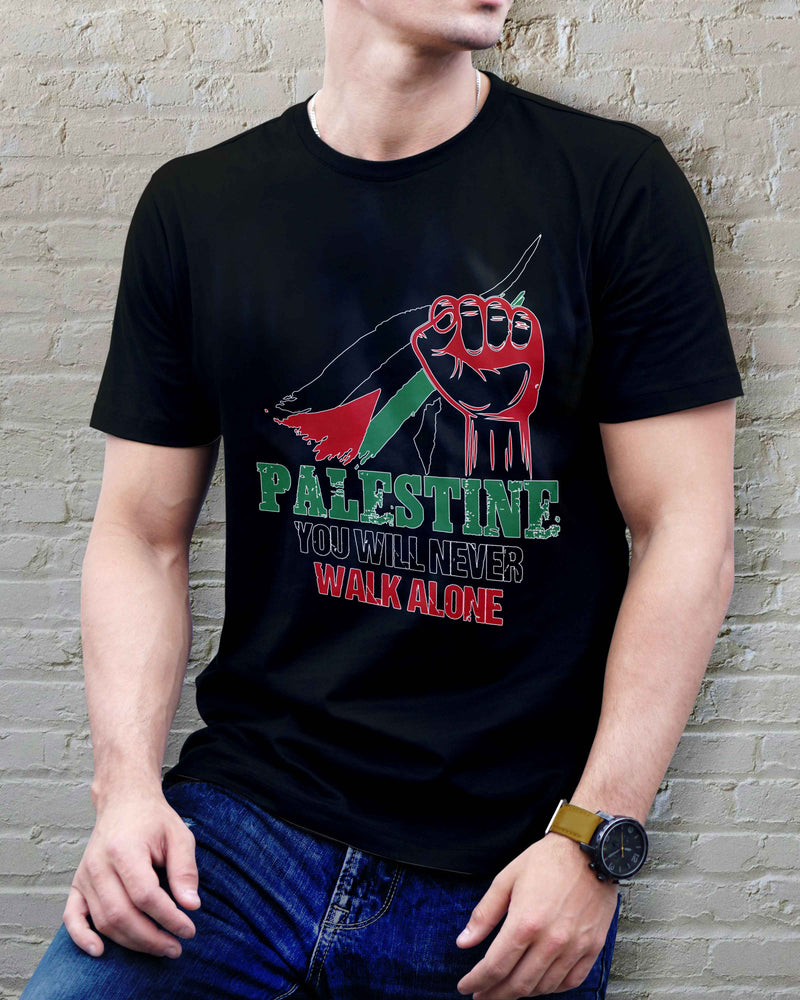 Palestine T-Shirt Unisex Cotton Tee | You Will Never Walk Alone Design - urban360