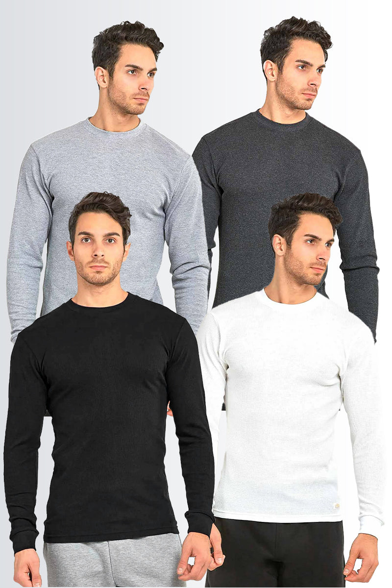 Thermal Long Sleeve (Charcoal, Sports Grey, Black & White) - Pack of 4