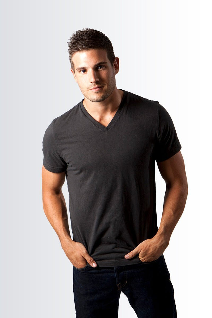 V Neck T-Shirt - Pack of 6 (3 black, 3 white)