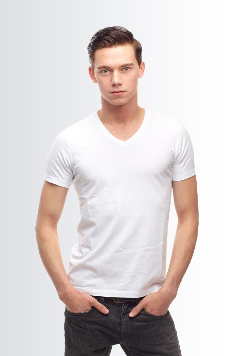 V Neck T-Shirt - Pack of 6 (3 black, 3 white) - urban360